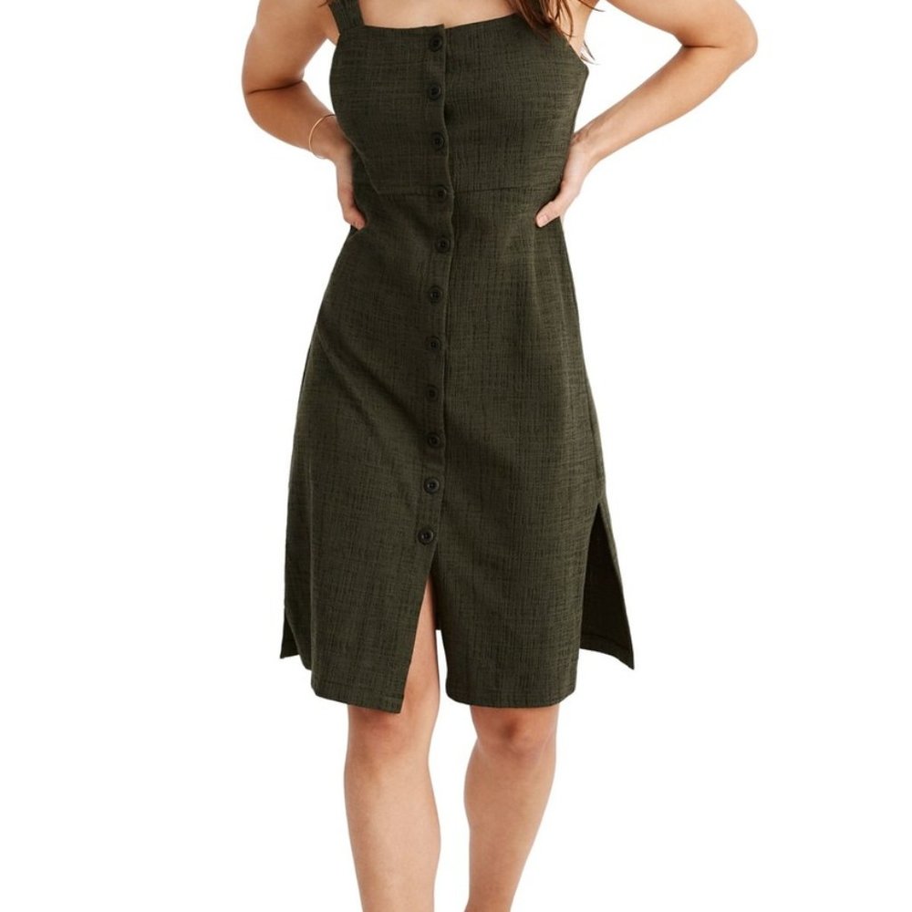 Texture & Thread Button Front Dress